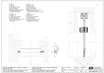 VR90 (P1140) Motor drive in the hollow recess plastic internal guide single