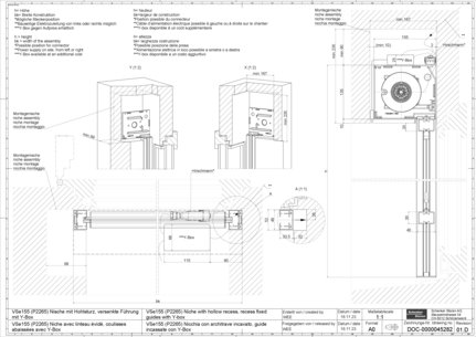 VSe155 (P2265) Niche with hollow recess recess fixed guides with Y-box