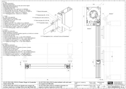 VS ZIP PRO135K (P2312) slide bolt/latch with solid castiron support and M8 bolts