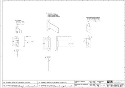 VS ZIP PRO135K (P2312) Profile Guide Bracket