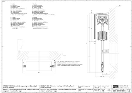 KR80 (P1160) Motor drive pre-hung with Gallery Type 8 guide - fixed wide
