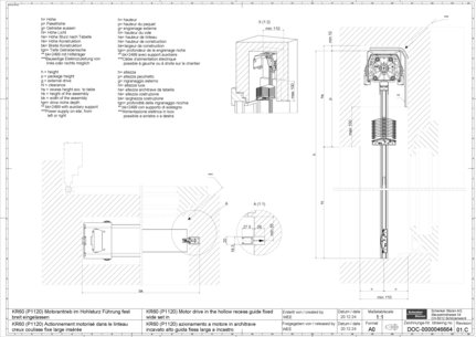 KR60 (P1120) Motor drive in the hollow recess guide fixed wide set in