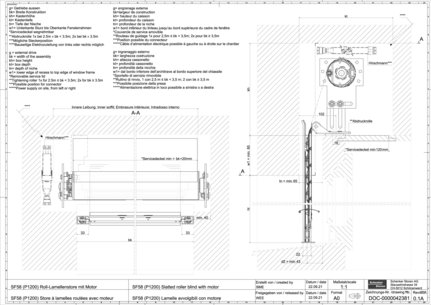 SF58	(P1200) Slatted roller blind with motor