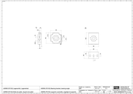 ASR95 (P2152) Bearing bracket bearing angle