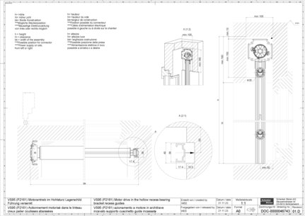 VS95 (P2161) Motor drive in the hollow recess bearing bracket recess guides