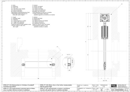 KR60 (P1120) Motor drive in the hollow recess plastic internal guide single