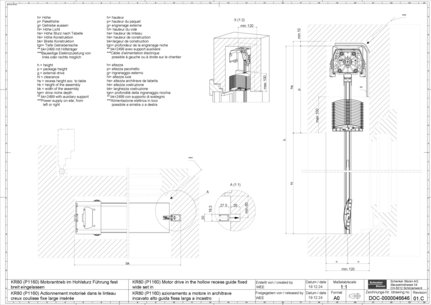 KR80 (P1160) Motor drive in the hollow recess guide fixed wide set in