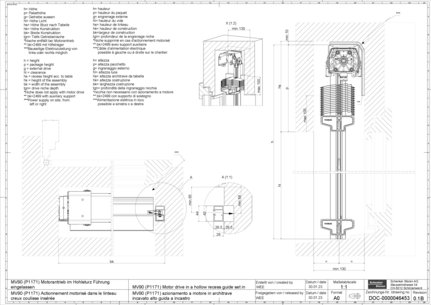 MV90 (P1171) Motor drive in a hollow recess guide set in