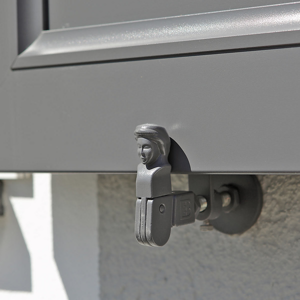 Klappladen aus Aluminium - Ladenrückhalter