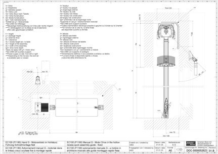EC100 (P1180) Manual G - Motor Drive in the hollow recess quick assembly guide - fixed
