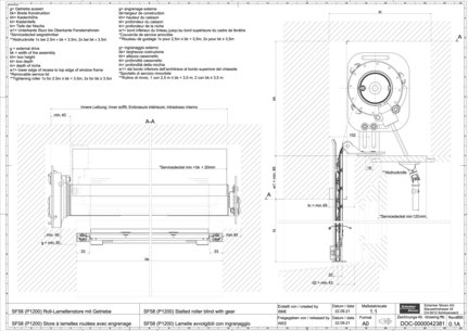 SF58	(P1200) Slatted roller blind with gear