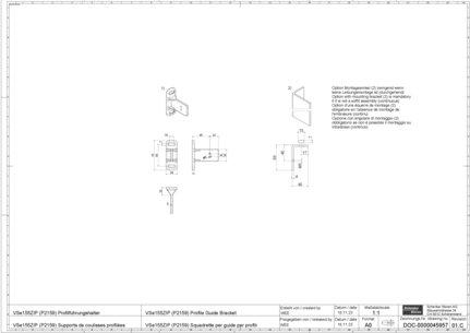 VSe155ZIP (P2159) Profile Guide Bracket
