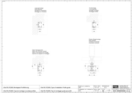 VSe155 (P2265) Type of installation Profile guide