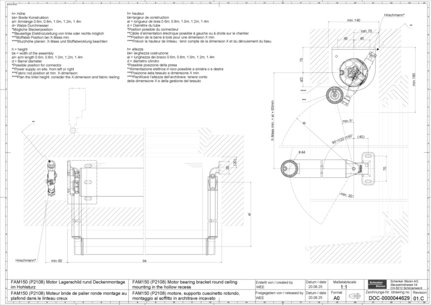 05_FAM150 (P2108) Motor bearing bracket round ceiling mounting in the hollow recess