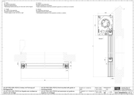VS ZIP PRO135K (P2312) front-mounted with guide on mounting bracket