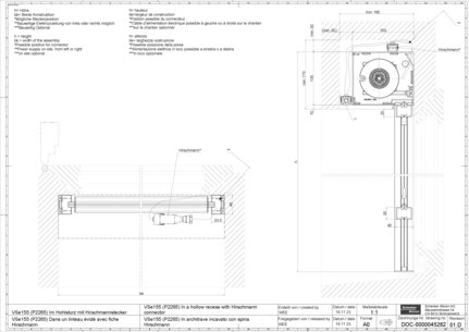 VSe155 (P2265) in a hollow recess with Hirschmann connector