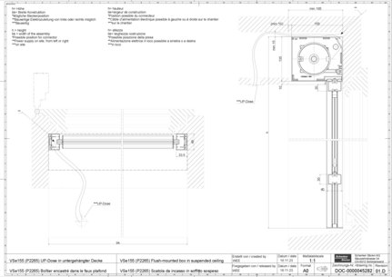 VSe155 (P2265) Flush-mounted box in suspended ceiling