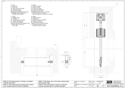 KR80 (P1160) Motor drive in the hollow recess plastic internal guide single