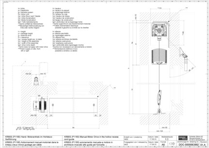KR80S (P1160) Manual-Motor Drive in the hollow recess cord guide