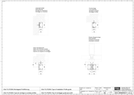 VSe115 (P2264) Type of installation Profile guide