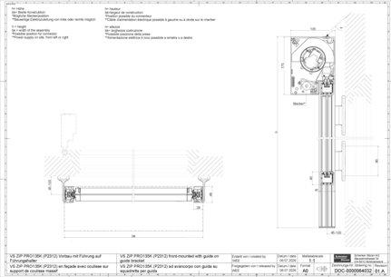 VS ZIP PRO135K (P2312) front-mounted with guide on guide bracket