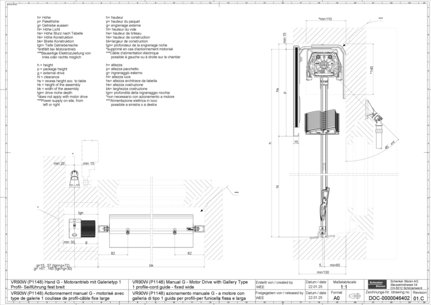 VR90W (P1148) Manual G - Motor Drive with Gallery Type 1 profile-cord guide - fixed wide